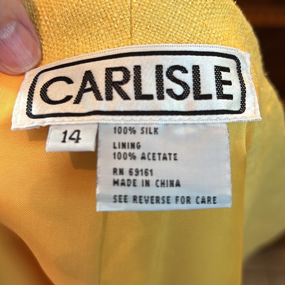 Carlisle Yellow Silk Jacket Size 14 - Picture 6 of 6